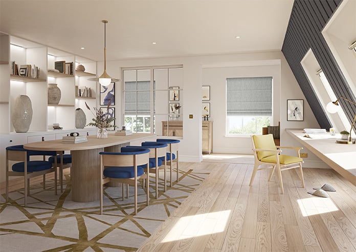 Culross (Blackout), Speckled Grey - Motorised Roman Blind - Image 6